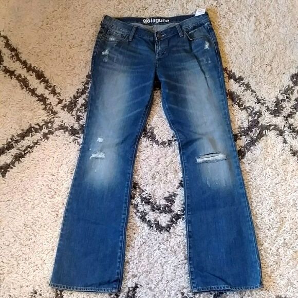 Woman's Laguna B Bootcut Low Rise Jeans sz 1 Reg. 100%Cotton - Picture 1 of 9